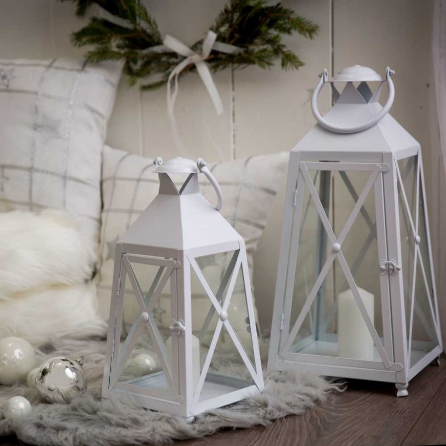 Myhome Lantern White Decor 17.2x17