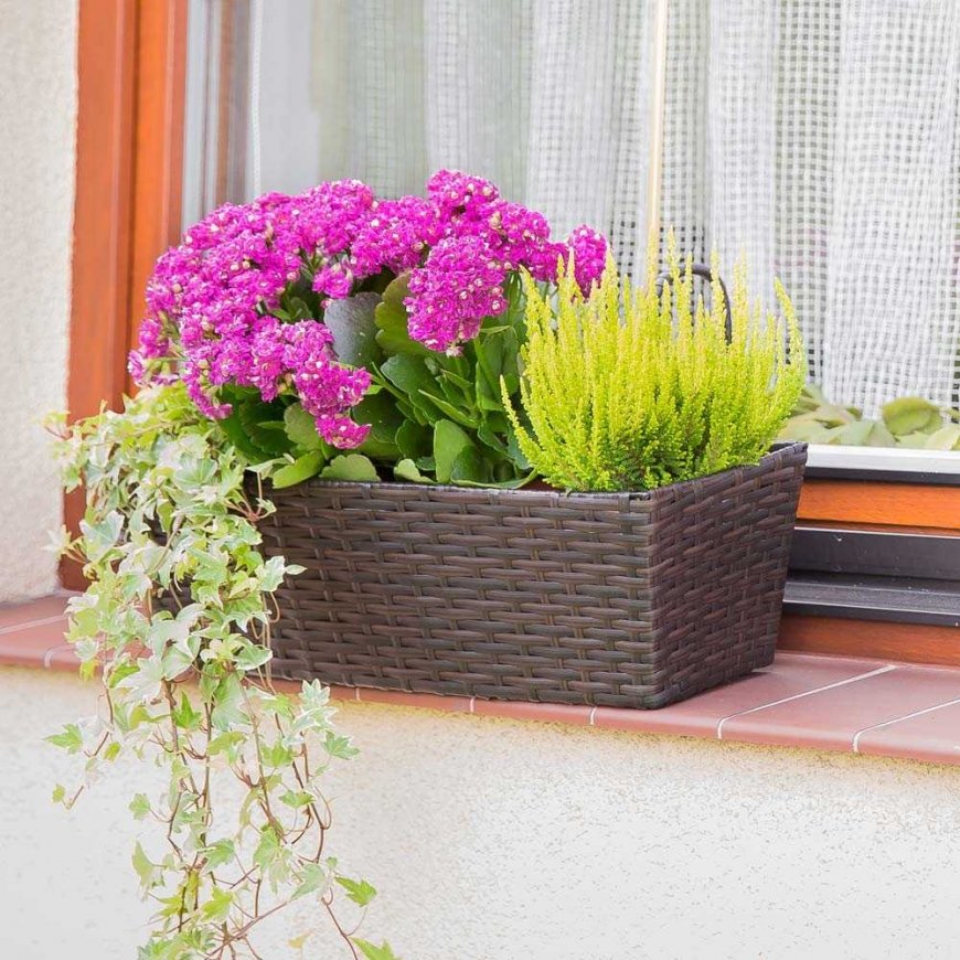 Donica ogrodowa rectangular 49 x 16 x 14.5 cm wenge PATIO