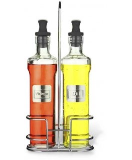 Fissman Set of bottles for oil and vinegar 2x500 ml on a stand (glass)