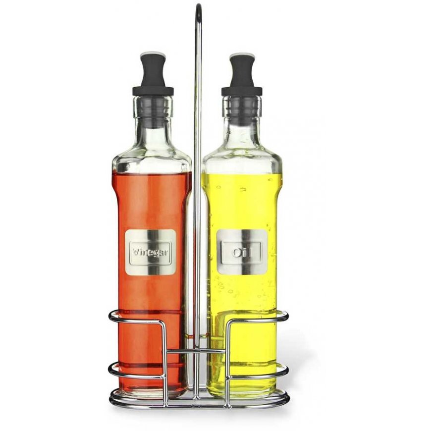 Fissman Buteliukų rinkinys aliejui ir actui 2x500 ml ant stovo (stiklas)
