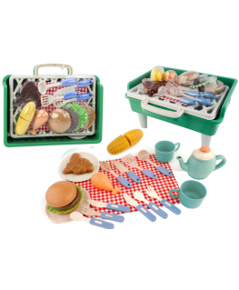 Lean Toys Barbecue Set Grilis Food Cutlery Plates Cups