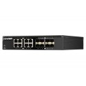 QNAP QSW-3216R-8S8T tīkla pārslēgs Nepārvaldīts L2 10G Ethernet (100/1000/10000) Melns