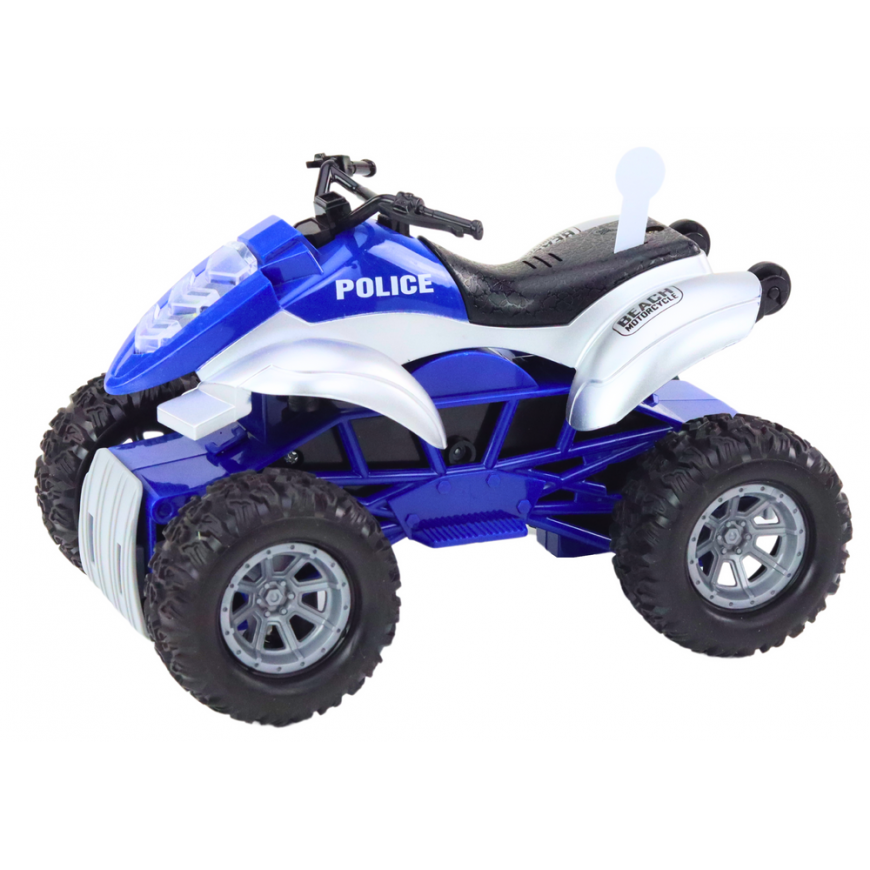 Lean Toys Police Quad with a trailer for transporting a boat and a motorboat – 3