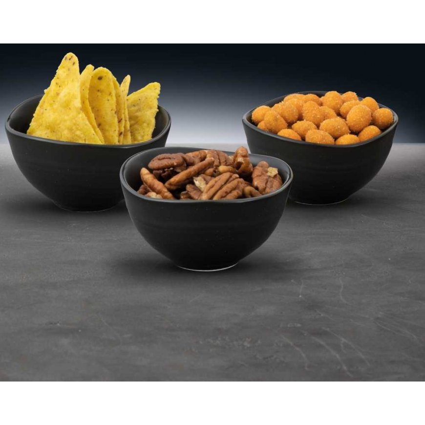 Komplet 3 salad bowls Salsa Relief 8 x 4 cm black AMBITION