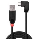 Lindy 31976 USB-kaabel 1 m USB 2.0 USB A Micro-USB B Must