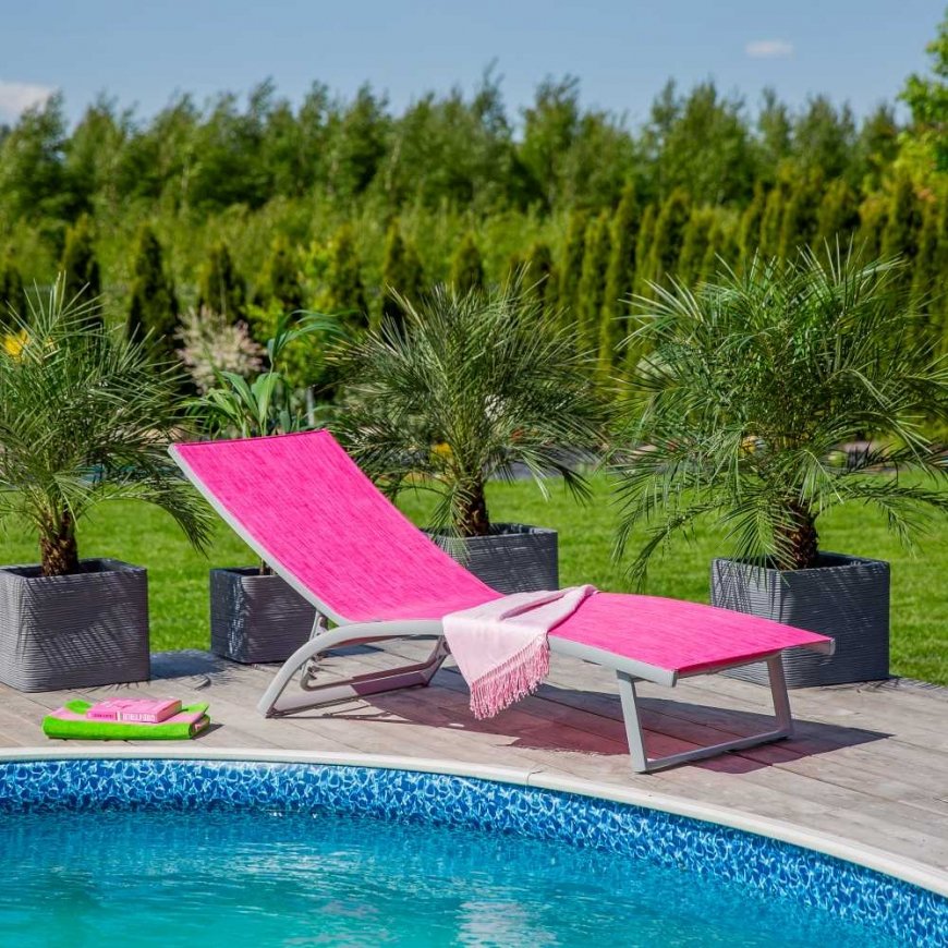 Łóżko plażowe Summer 5-pozycyjne fuksja PATIO – 2