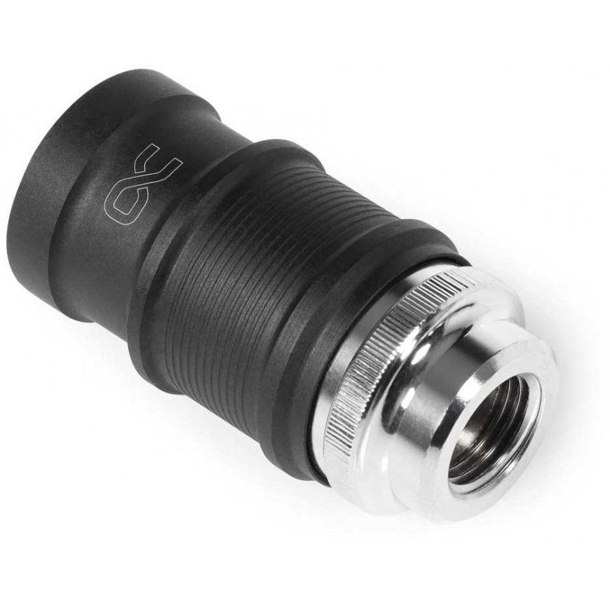 Alphacool ES Schnellverschluss BLH1A PushIn Female IG (chrom/juodas (matt)) – 2