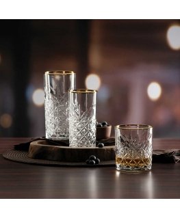 Komplet 4 wysokich szklanek Timeless Gold 450 ml PLEASE NOTE