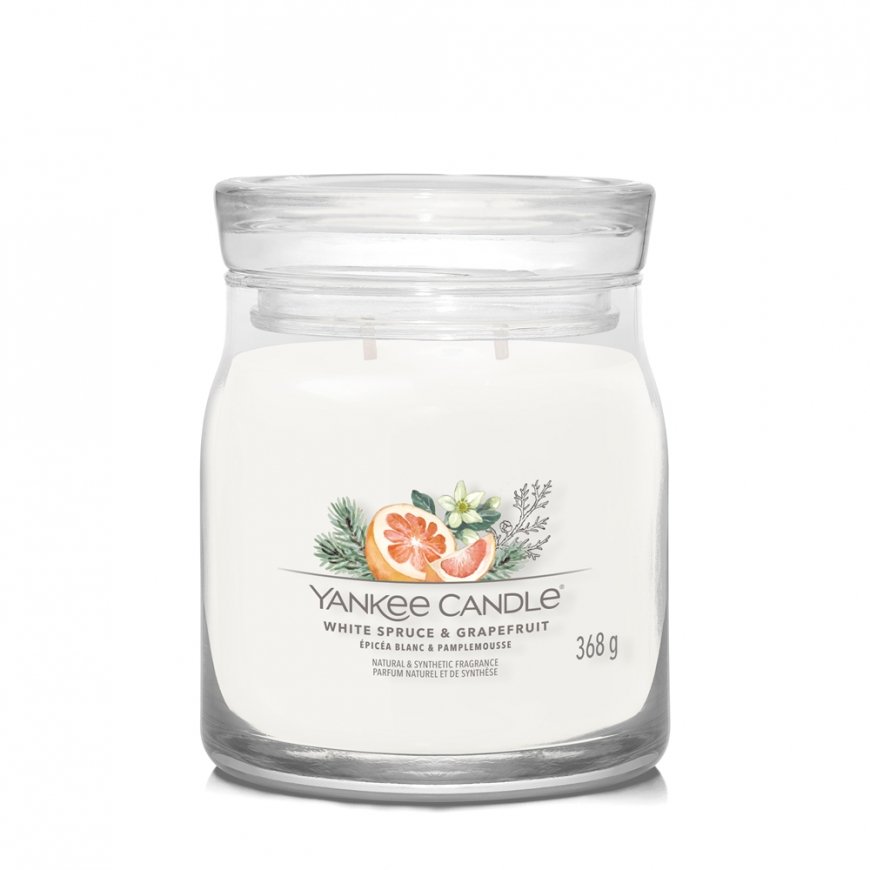 Yankee Candle White Spruce & Grapefruit vaska svece Cilindrs Balts 1 pcs