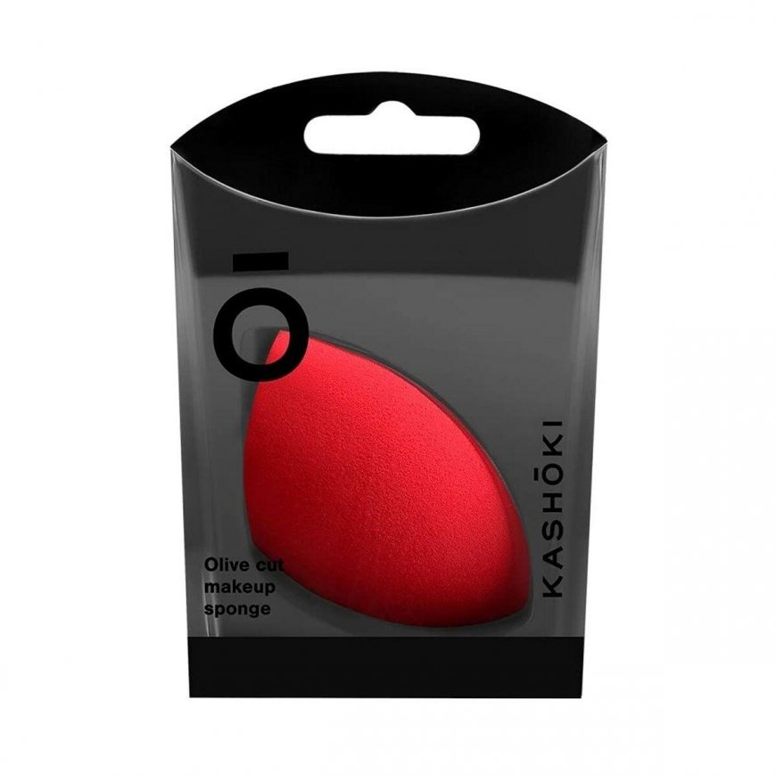 Kashoki Sponge Cut Olive makiažo kempinėlė Raudona 1 vnt