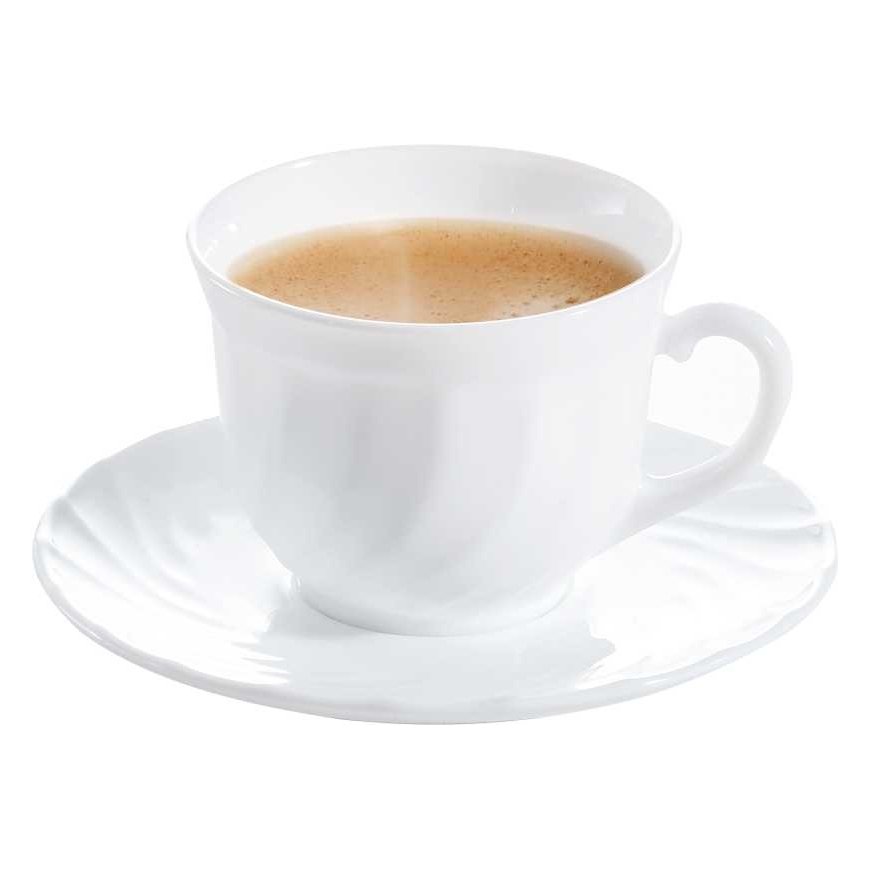 Set of cups and saucers Luminarc 00106 (4 pcs) White glass 280 ml (4 Pieces) – 3