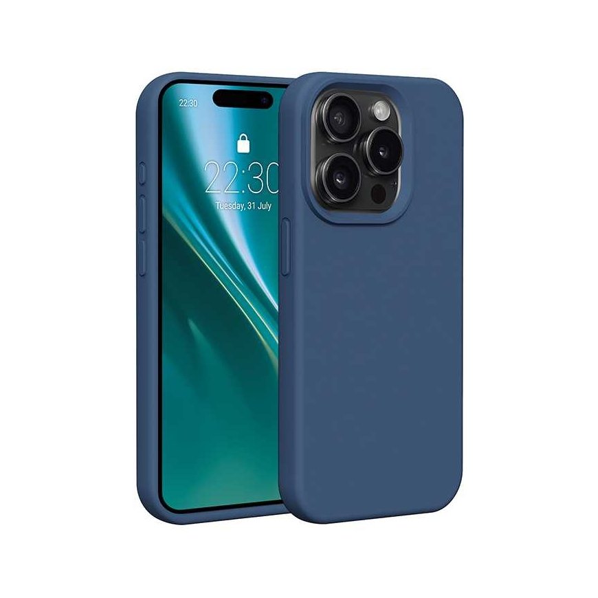 Case Etteri Silicone case for iPhone 15 Pro 6.1" dark blue