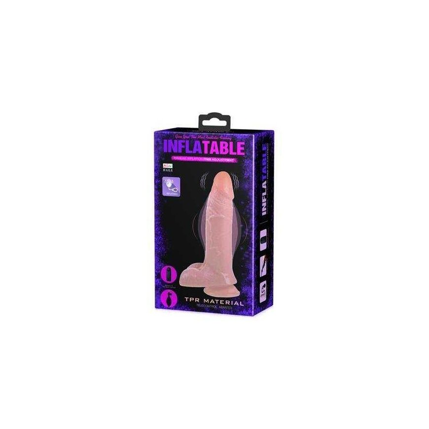 LYBAILE Inflatable Dildo Vibrating TPR Material Flesh 18.8 cm