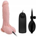 LYBAILE Inflatable Dildo Vibrating TPR Material Flesh 18.8 cm