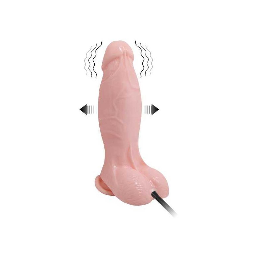LYBAILE Inflateable Dildo Vibrating TPR Material Flesh 18,8 cm – 3