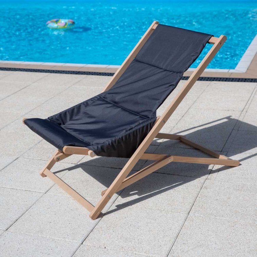 Gozo Premium graphite PATIO sodo wooden deckchair