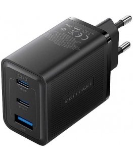 Wall charger, Vention, FERB0-EU, 2xUSB-C, USB-A, 65W/65W/30W, GaN (black)