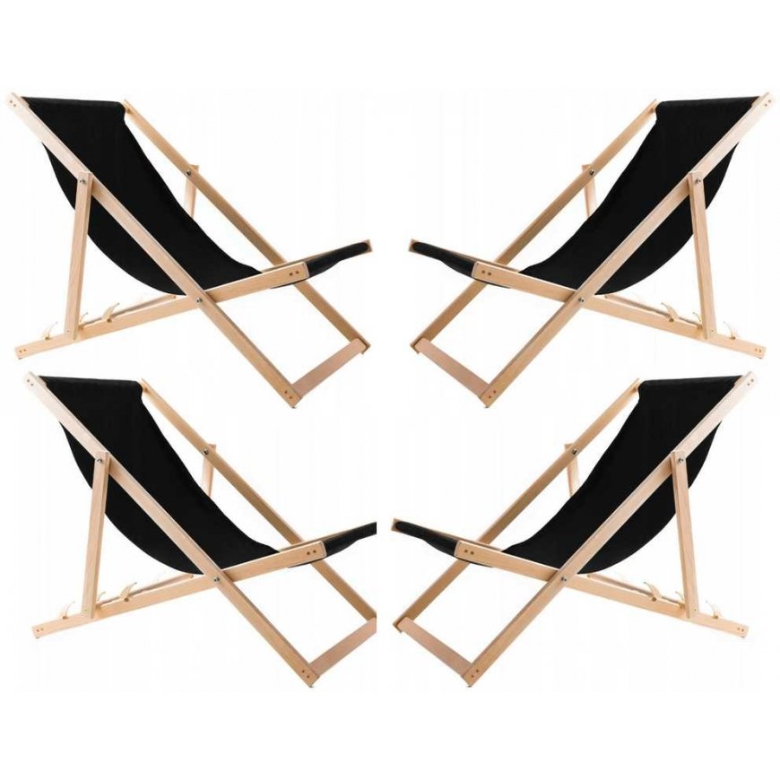 Woodok Set of 4 Black Wooden