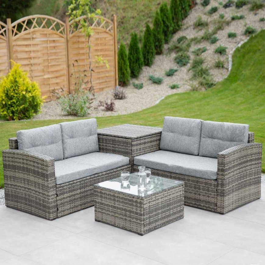 Set mebli ogrodowych with technorattan Florence popiel PATIO