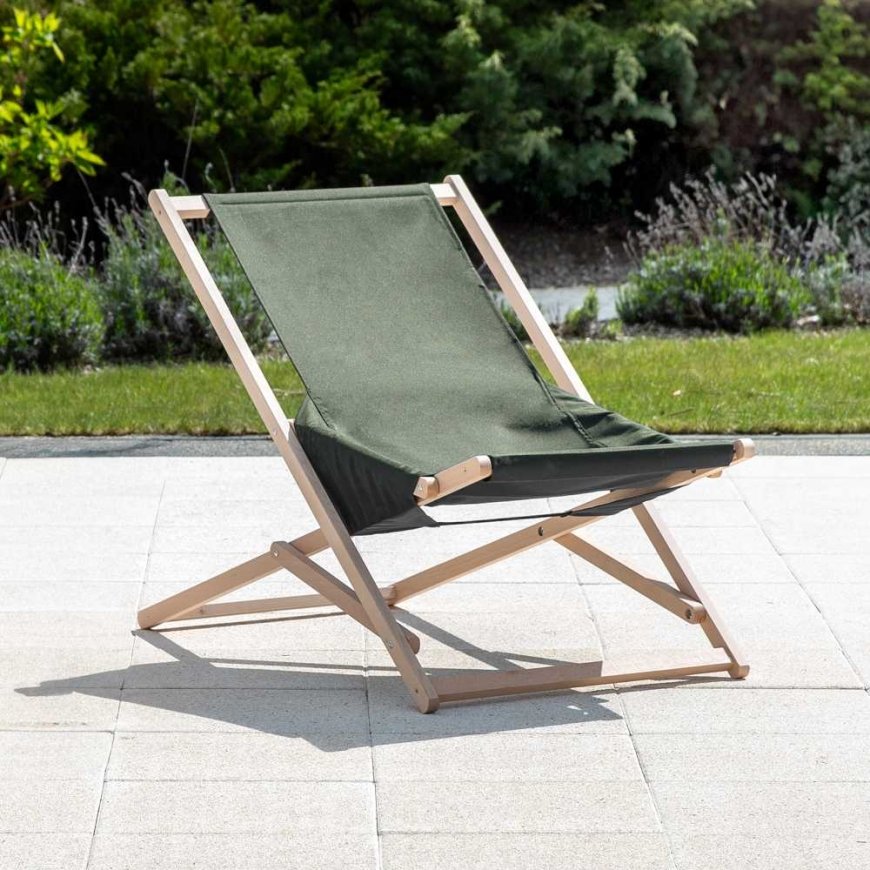Gozo Comfort khaki PATIO sodo wooden deckchair – 2