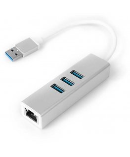 Spacetronik Multiport USB na 3 USB + RJ45 SPU-M07 silver