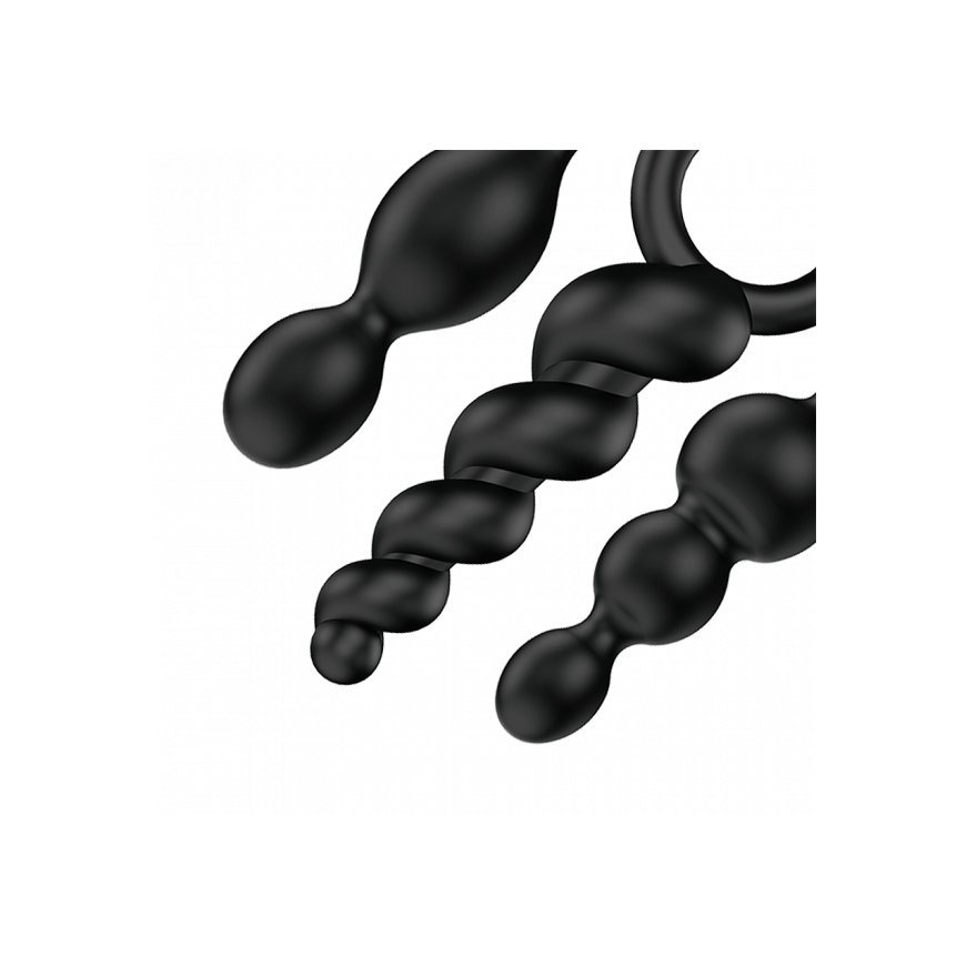 Satisfyer Booty Call Analiniai karoliukai Juoda Silicis 3 vnt – 2