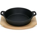 Fissman Cast iron pan 18 cm on a wooden stand Fissman Cast iron pan 18 cm on a wooden stand