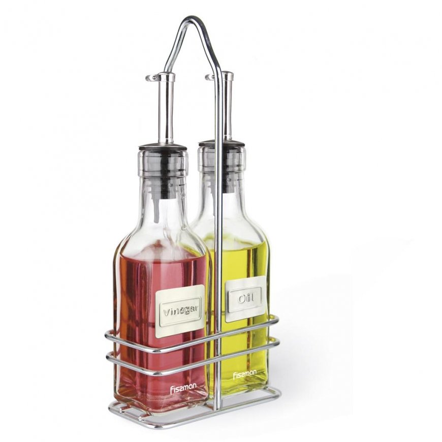 Fissman Set of bottles for oil and vinegar on a tray 150 ml (glass)