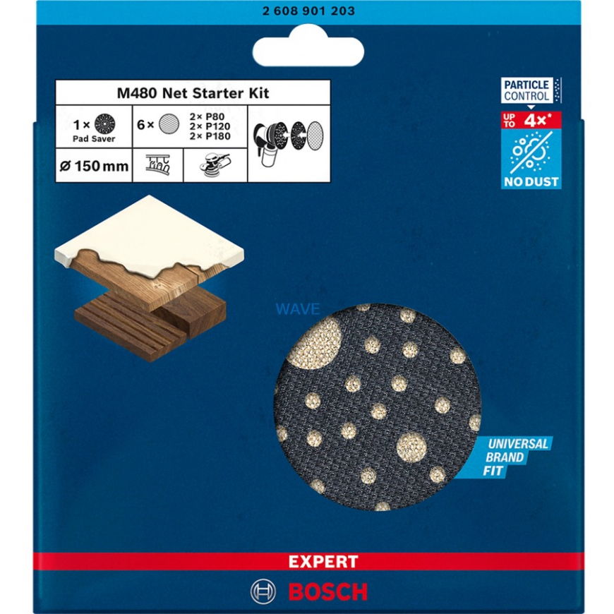Šlifavimo tinklelis Bosch M480 150 mm P80/120/180 7 vnt. – 4