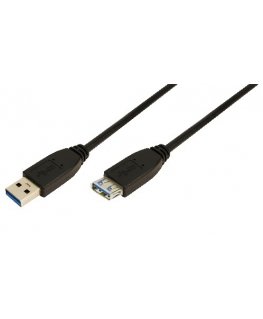 LogiLink 1m USB A - USB A 3.0 F/M USB-kaapeli USB 3.2 Gen 1 (3.1 Gen 1) musta