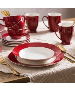 Serwis obiadowy dla 6 osob Aura Red 18-element AMBITION