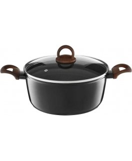 Pot with coating Qualum Basic Stone Edition Darkwood 24 cm AMBITION