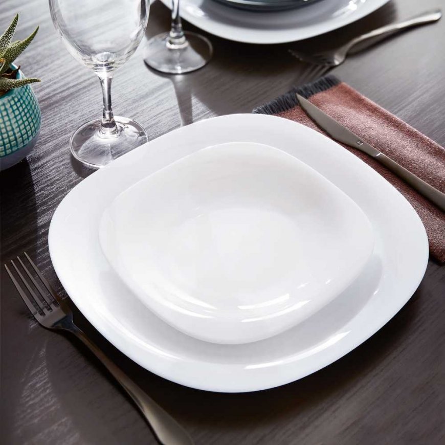 Dinner set for 6 people Carine Neo White 18 pieces LUMINARC