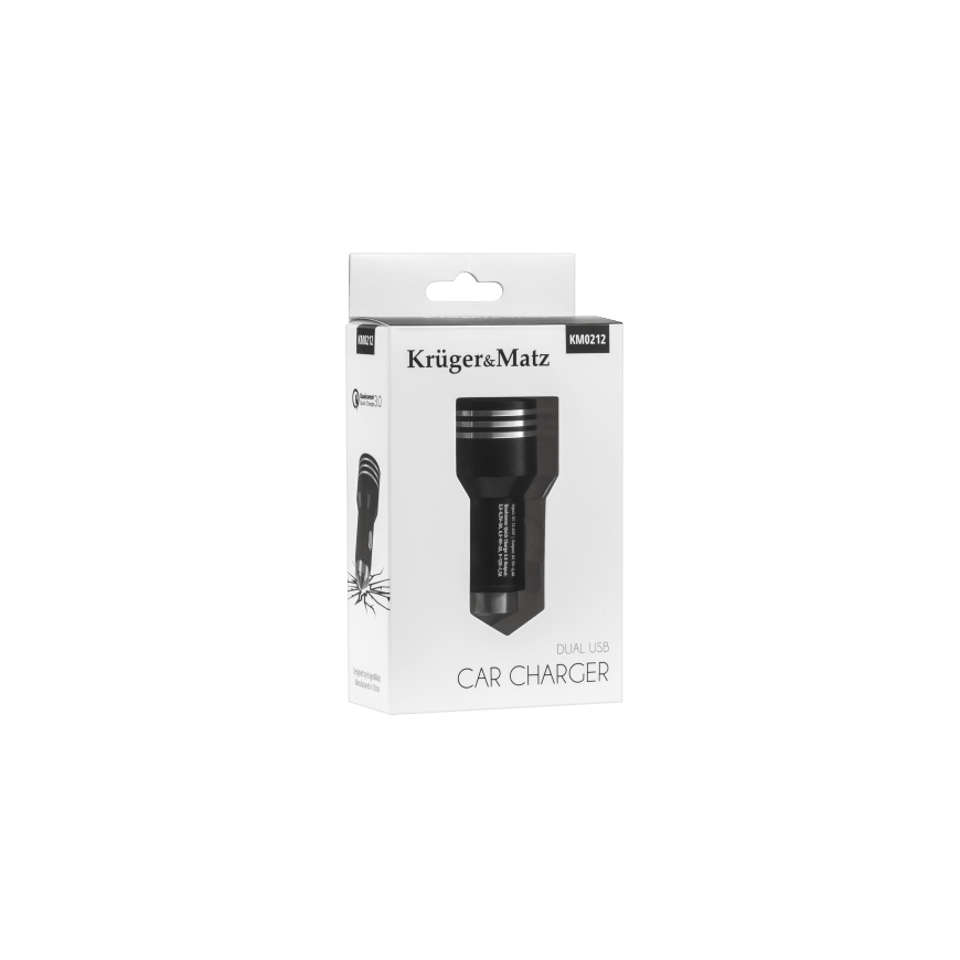 Kruger & Matz 2xUSB 4800mA car charger with Quick Charge 3.0 function – 2