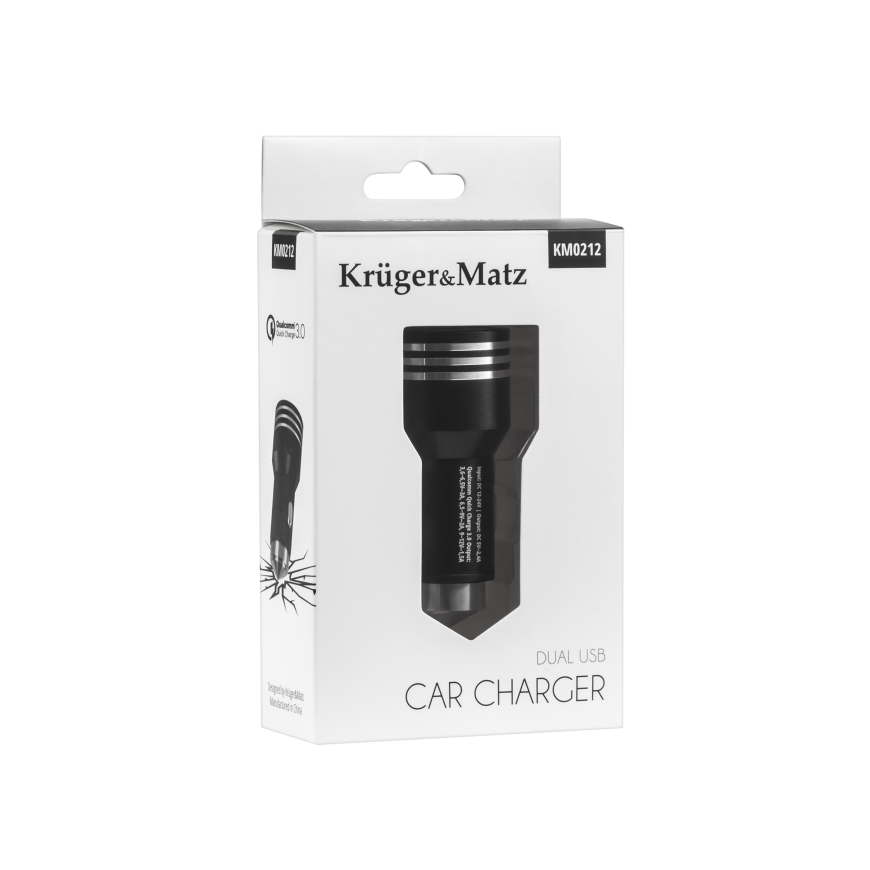 Kruger & Matz 2xUSB 4800mA car charger with Quick Charge 3.0 function – 5