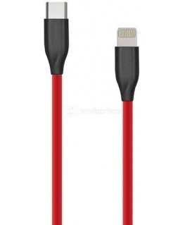 Extra Digital Silicone cable USB Type C- Lightning, 2m (red)