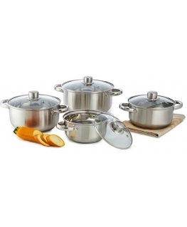 Cookware set Sally ze stali naznez 8-elementowy DOMOTTI