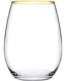 Komplet 6 szklanek Amber ze złotym rantem 570 ml PASABAHCE