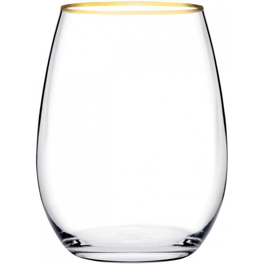 Set of 6 Amber glasses with a gold rim, 570 ml PASABAHCE