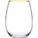 Komplet 6 szklanek Amber ze złotym rantem 570 ml PASABAHCE Komplet 6 szklanek Amber ze złotym rantem 570 ml PASABAHCE