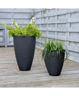 Round garden pot 28 x 43 cm anthracite PATIO