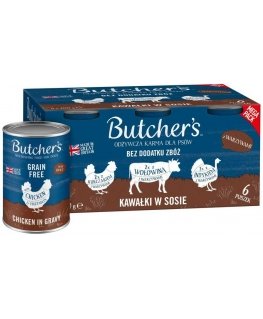 Butcher's original recipe in gravy mix smaków su daržovėmis w sosie maistas šuniui 6 x 400g