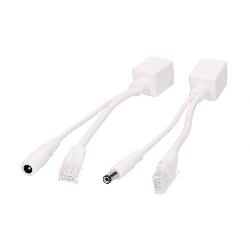 Extralink POE Injektor und Splitter mit einem Port einfacher Injektor weißes Kabel Nopea Ethernet 48 – 3