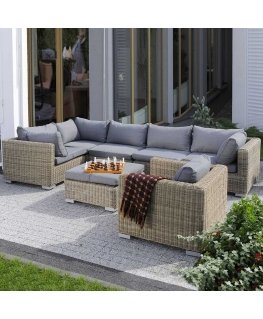 Set mebli ogrodowych with technorattan Dorothee cappuccino PATIO