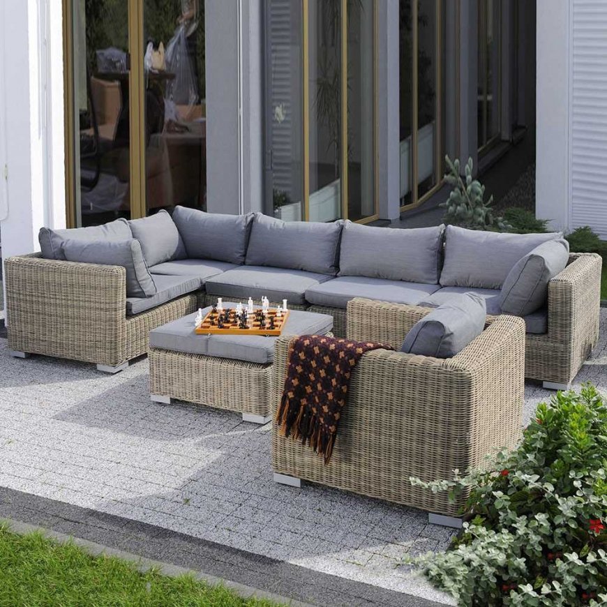 Set mebli ogrodowych with technorattan Dorothee cappuccino PATIO