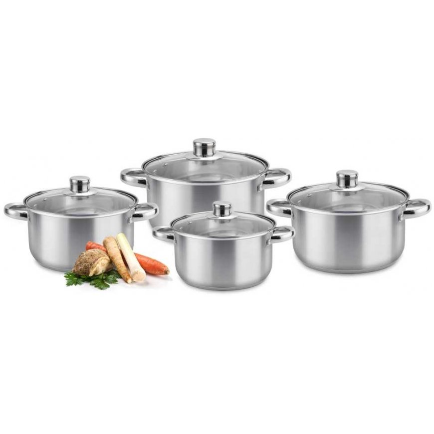 Domotti Pot set in stainless steel