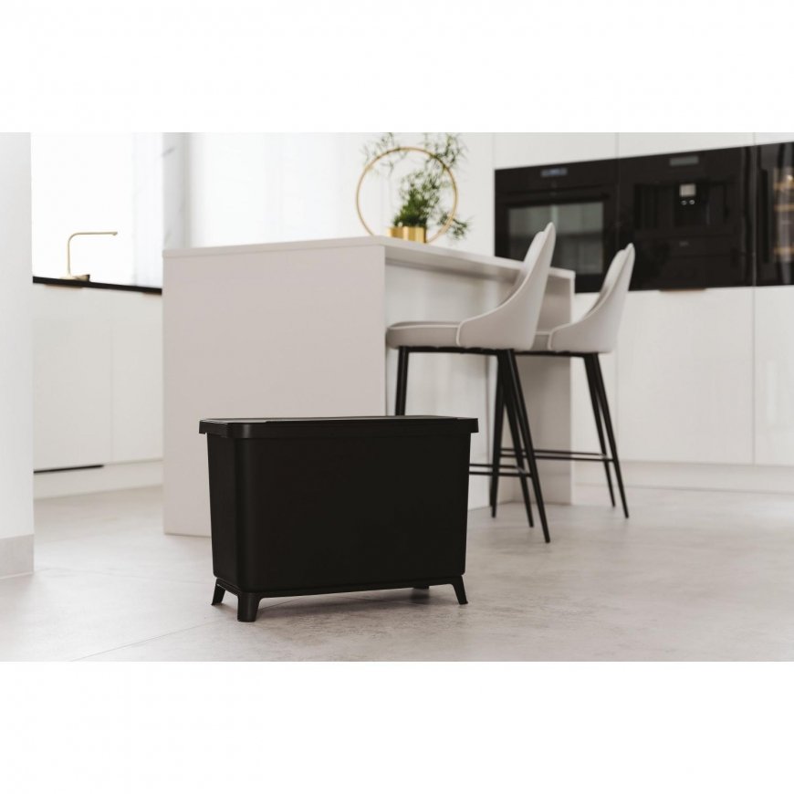 Prosperplast Dustbin 2-komorowy Systema black KEDEN – 5