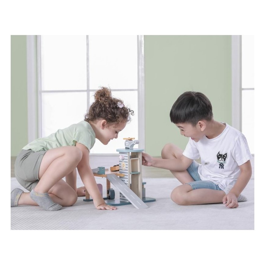Wooden garage with helicopter and cars Viga PolarB – 5