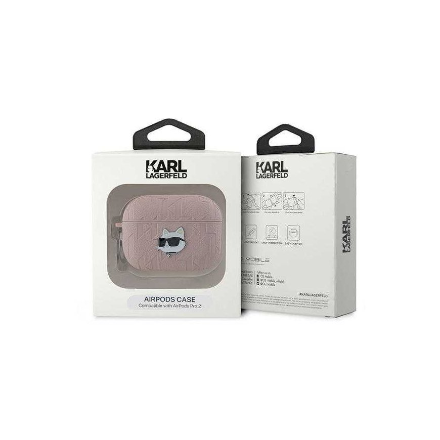 Case Karl Lagerfeld KLAP2PGCHPP AirPods Pro 2 (2022/2023) cover pink Monogram Choupette Head – 4