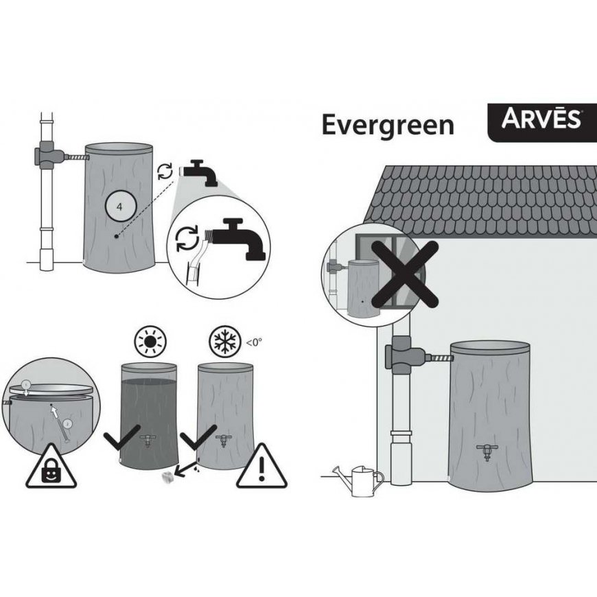 Arves Prosperplast EVERGREEN RAINWATER 475L UMBRA WOOD – 4